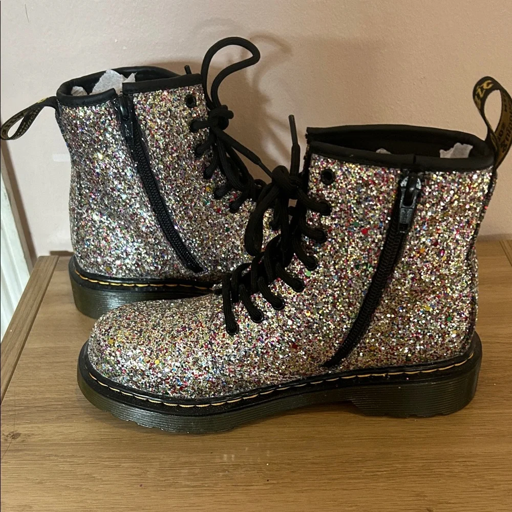 Dr. Martens Girls Sparkle Combat Boots - Glitter Boots